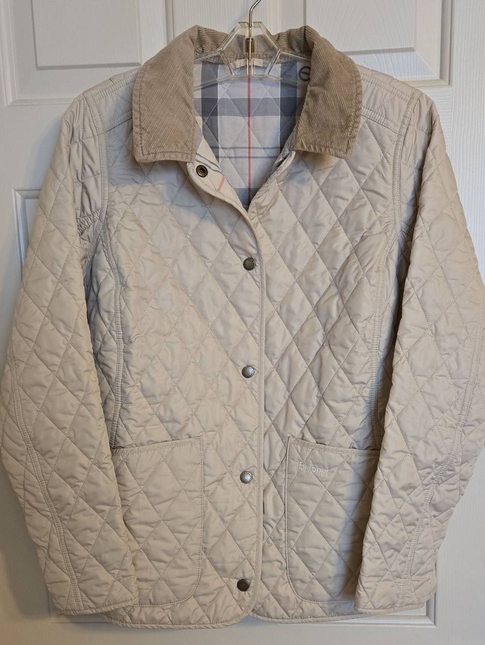 Barbour Annandale Light Beige Quilted Jacket US 12
